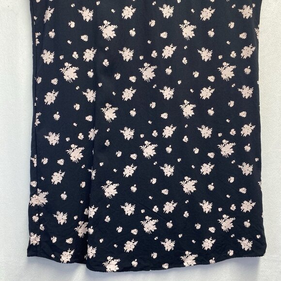 Paris Atelier & Other Stories Round Neck Cap Sleeve Shift Dress Sz2 Black Floral - Picture 11 of 16